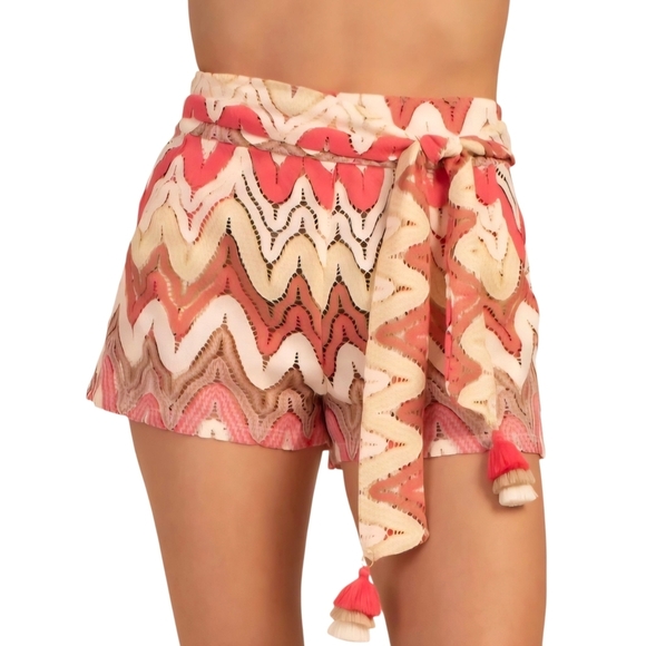 Trina Turk Palisade Short Swim Coverup Size Extra Small Crochet - Picture 1 of 14
